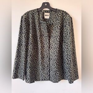 Vintage Leslie Fay Leopard Print Blazer Size 16